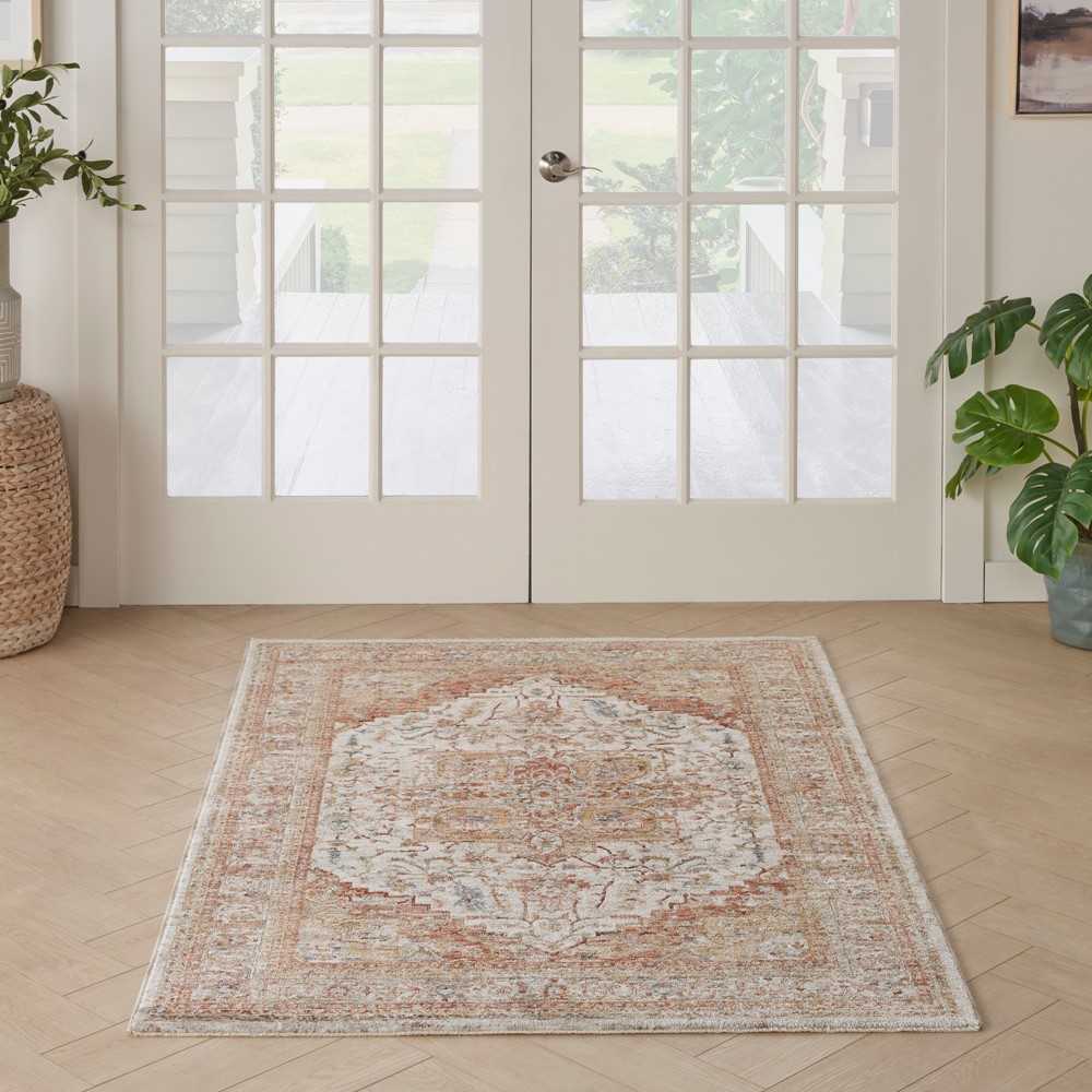 Nourison Sahar SHR06 Traditional Rugs in Ivory Rust